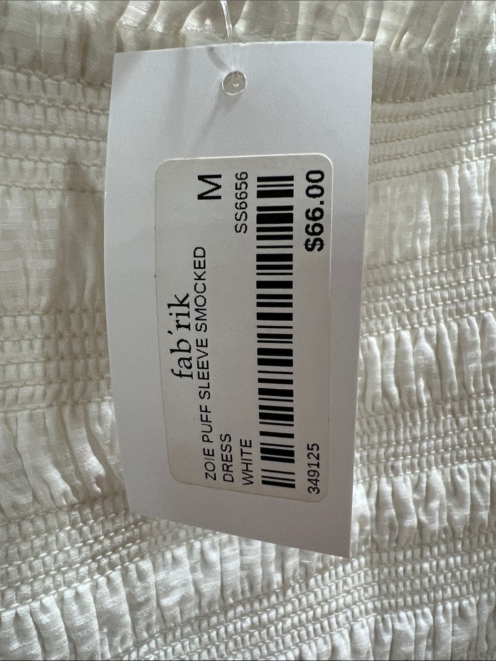 NEW with tags White Smocked Puff Sleeve Mini Dress - Picture 2 of 9